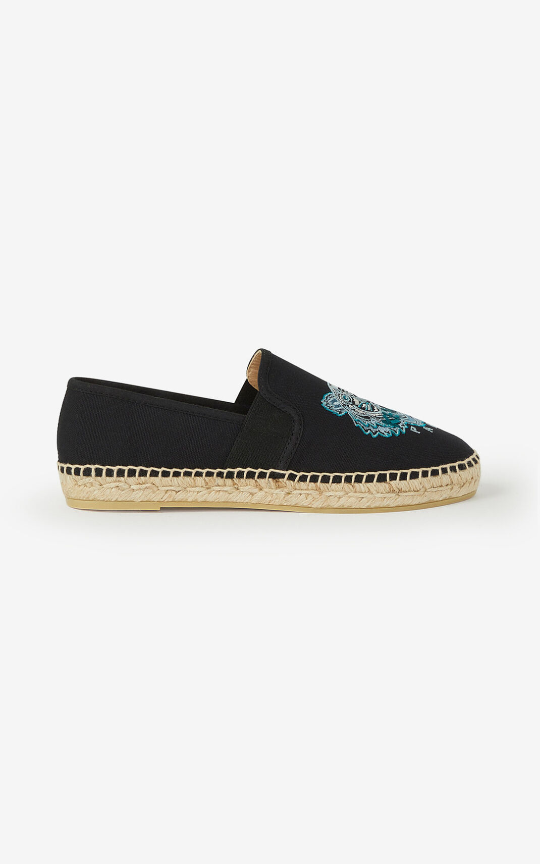 Espadrille Kenzo Elasticated Toile Tiger Femme Noir | BCHA-63087